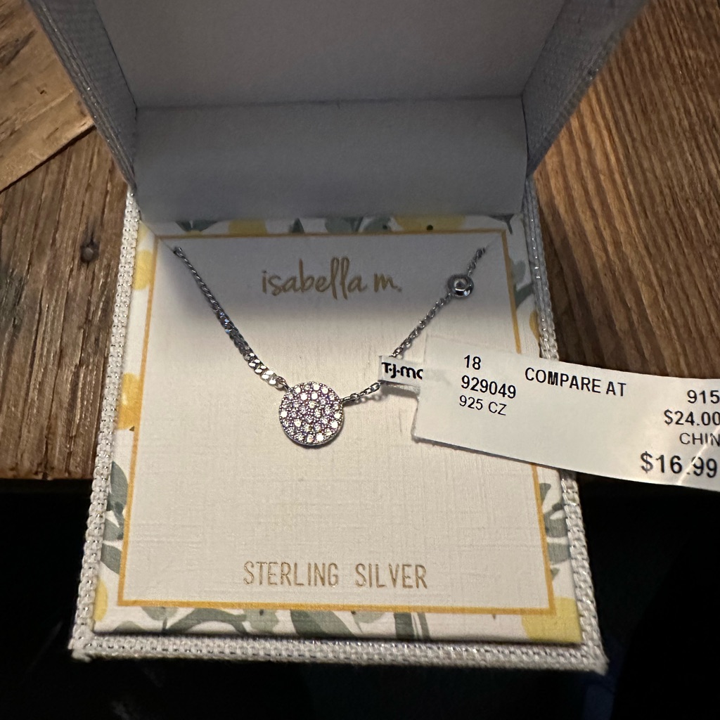 Sterling Silver Cz Pendant W Chain 10$